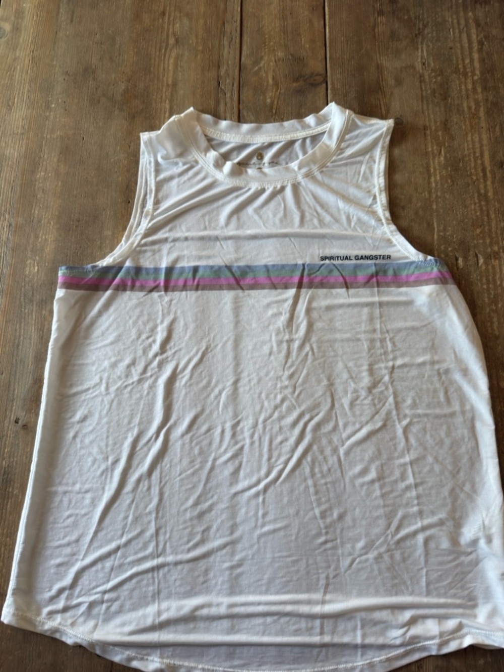Spiritual Gangster White Tank with Gold Logo